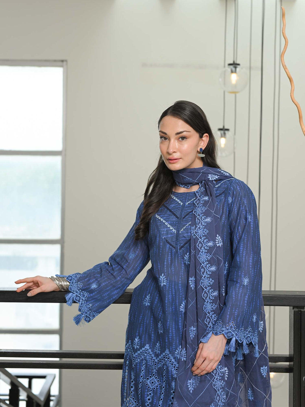 Blue Chikankari Pret Eid Suit D-06