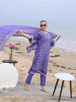 Purple Embroidered Schiffli Pret Eid Suit D-07