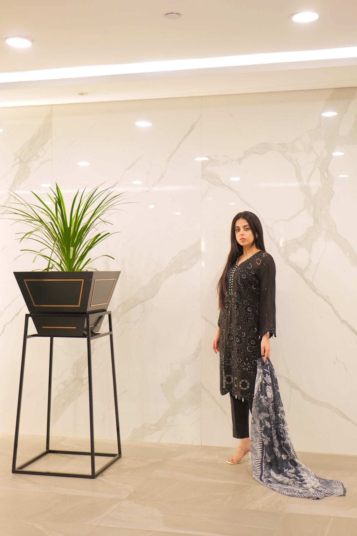 Black Chikankari Lawn Pret Eid Suit 11