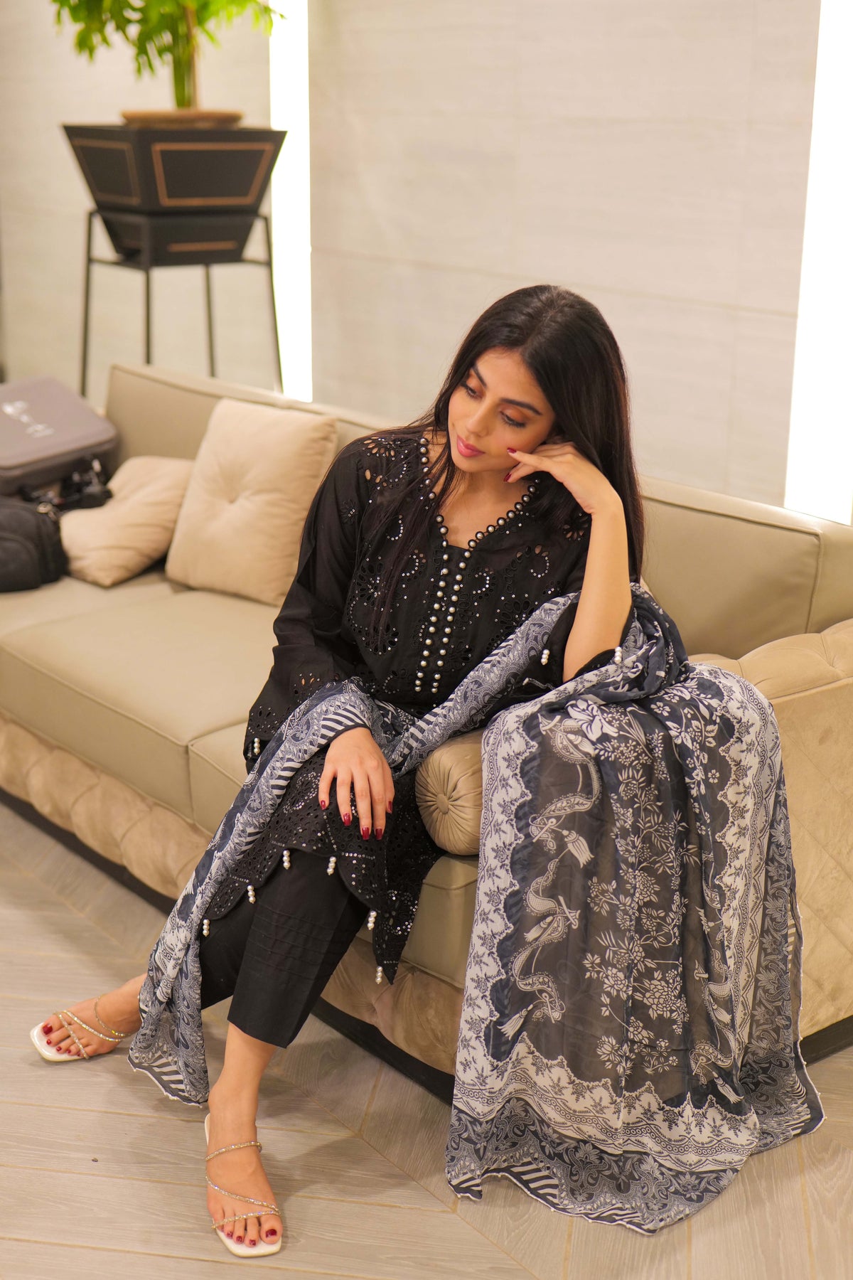 Black Chikankari Lawn Pret Eid Suit 11